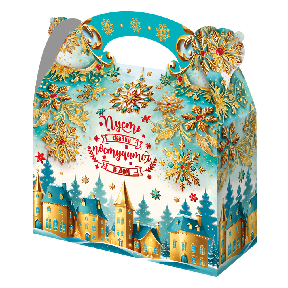 Коробка НГ 1,5 кг Винтаж с окном (110)